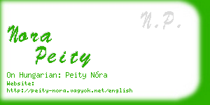 nora peity business card